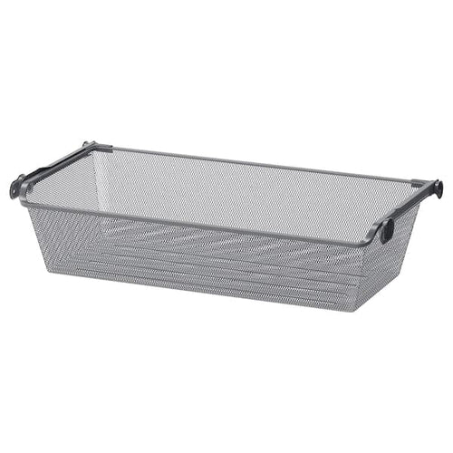KOMPLEMENT - Mesh basket with pull-out rail, dark grey, 75x35 cm