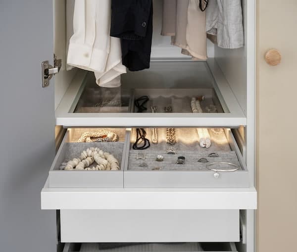 Ikea KOMPLEMENT - Insert for jewellery, light grey, 25x53x5 cm