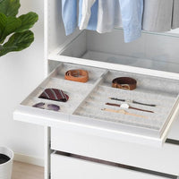KOMPLEMENT - Insert with 4 compartments, light grey, 15x53x5 cm - best price from Maltashopper.com 70404026