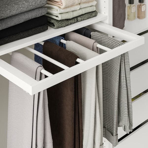 KOMPLEMENT - Pull-out trouser hanger, white, 75x58 cm - best price from Maltashopper.com 70446540