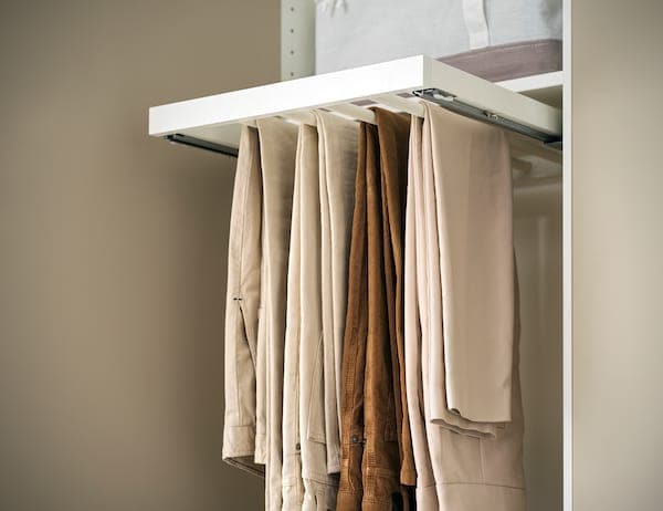 KOMPLEMENT - Pull-out trouser hanger, white, 75x58 cm - best price from Maltashopper.com 70446540