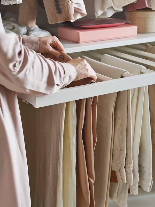 Ikea KOMPLEMENT - Pull-out trouser hanger, white, 75x58 cm