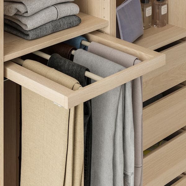 Ikea KOMPLEMENT - Pull-out trouser hanger, white stained oak effect, 50x58 cm