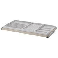 KOMPLEMENT pull-out tray with insert, grey-beige/light grey, 100x58 cm