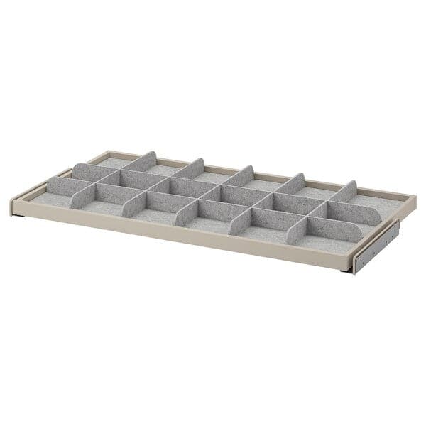 KOMPLEMENT - Pull-out tray with divider, beige/light grey, 100x58 cm - best price from Maltashopper.com 29437082