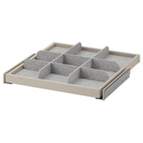KOMPLEMENT pull-out tray with divider, grey-beige/light grey, 50x58 cm