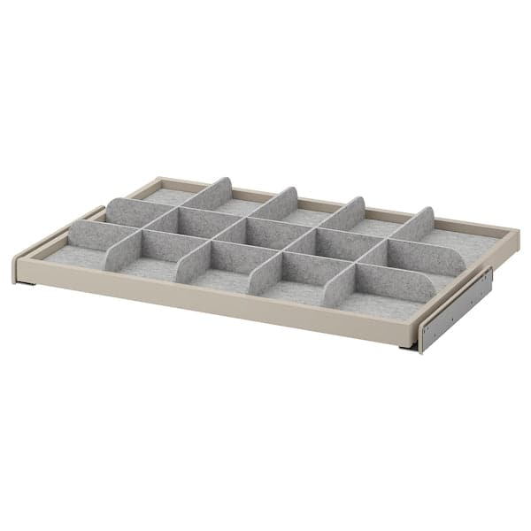KOMPLEMENT - Pull-out tray with divider, beige/light grey, 75x58 cm - best price from Maltashopper.com 89437084
