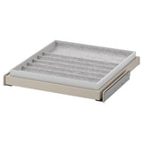KOMPLEMENT pull-out tray with insert, grey-beige/light grey, 50x58 cm