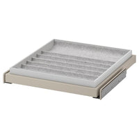 KOMPLEMENT pull-out tray with insert, grey-beige/light grey, 50x58 cm