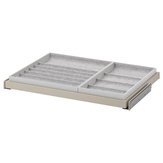 Ikea KOMPLEMENT - Pull-out tray with insert, grey-beige/light grey, 75x58 cm