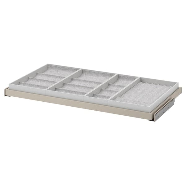 KOMPLEMENT - Pull-out tray with insert, beige/light grey, 100x58 cm - best price from Maltashopper.com 99437093