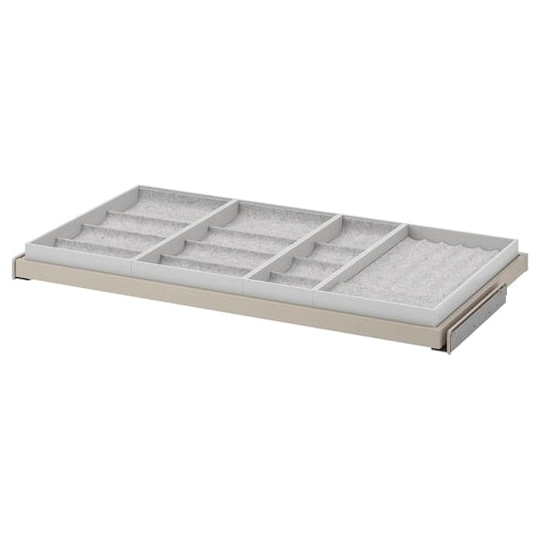Ikea KOMPLEMENT - Pull-out tray with insert, grey-beige/light grey, 100x58 cm
