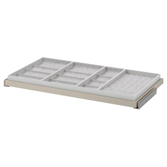 Ikea KOMPLEMENT - Pull-out tray with insert, grey-beige/light grey, 100x58 cm