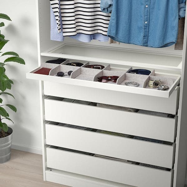 Ikea KOMPLEMENT - Pull-out tray with divider, white/light grey, 100x35 cm