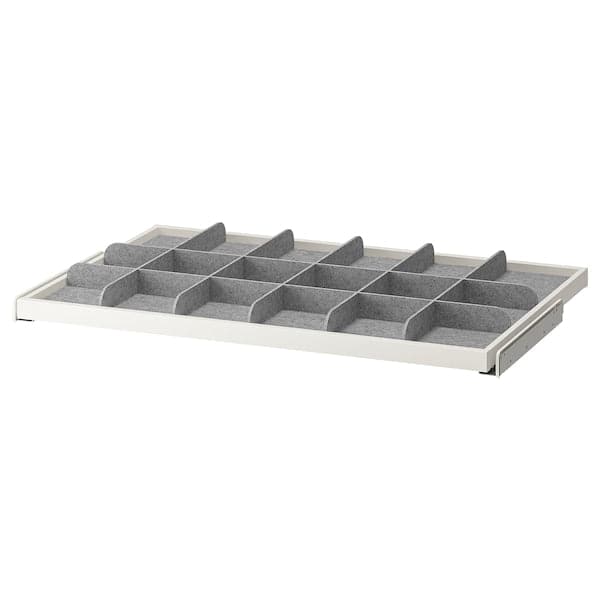 Ikea KOMPLEMENT - Pull-out tray with divider, white/light grey, 100x58 cm