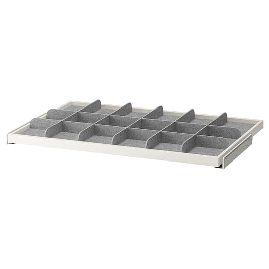 Ikea KOMPLEMENT - Pull-out tray with divider, white/light grey, 100x58 cm
