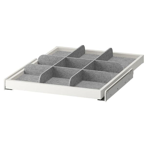 KOMPLEMENT - Pull-out tray with divider, white/light grey, 50x58 cm