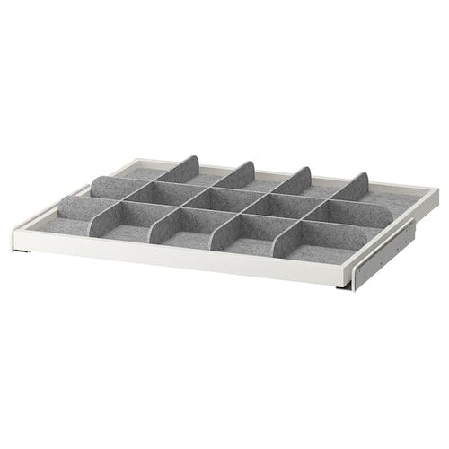 KOMPLEMENT - Pull-out tray with divider, white/light grey, 75x58 cm