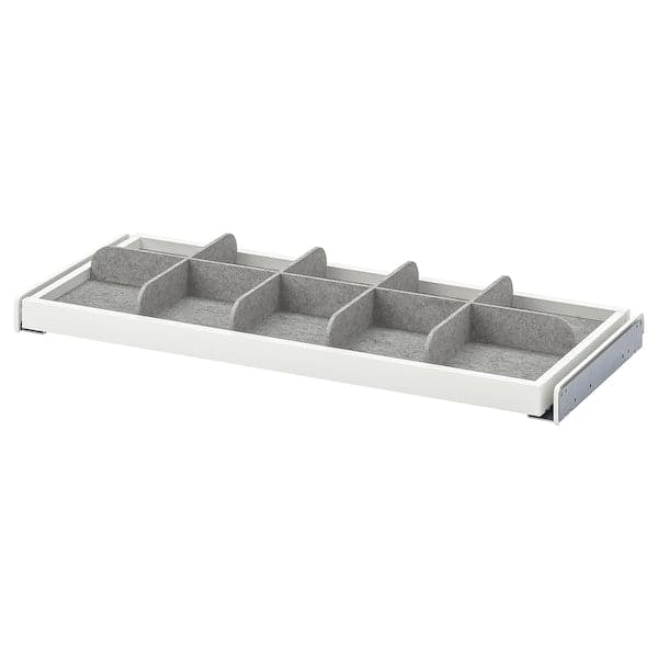 Ikea KOMPLEMENT - Pull-out tray with divider, white/light grey, 75x35 cm