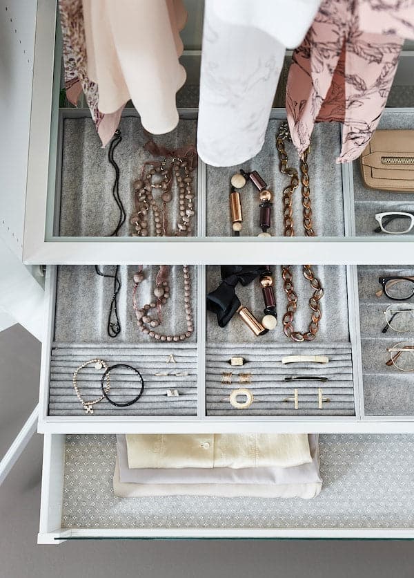Ikea KOMPLEMENT - Pull-out tray with insert, white, 100x58 cm
