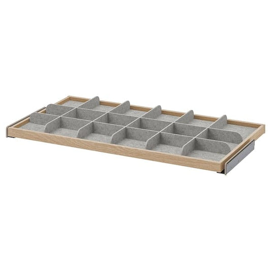 Ikea KOMPLEMENT - Pull-out tray with divider, white stained oak effect/light grey, 100x58 cm