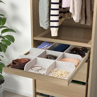 KOMPLEMENT - Pull-out tray with divider, white stained oak effect/light grey, 50x58 cm - best price from Maltashopper.com 49332017