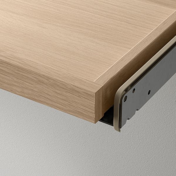 KOMPLEMENT Removable shelf with divider - oak effect with white bite/light gray 75x35 cm - best price from Maltashopper.com 79332054