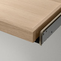 KOMPLEMENT Removable shelf with divider - oak effect with white bite/light gray 75x35 cm - best price from Maltashopper.com 79332054