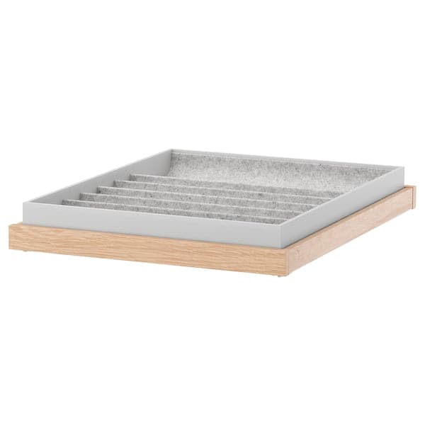 Ikea KOMPLEMENT - Pull-out tray with insert, white stained oak effect, 50x58 cm