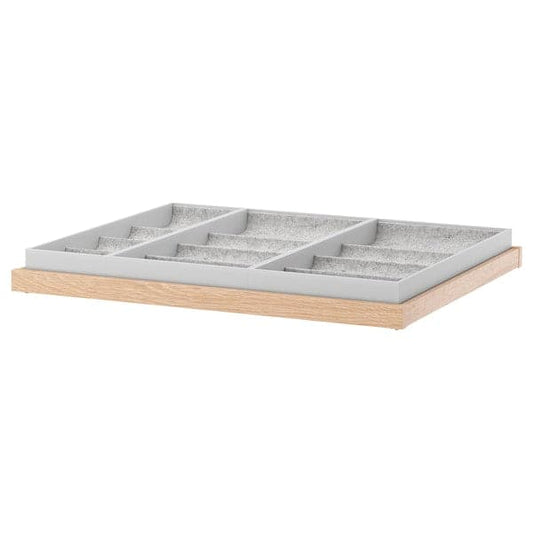 Ikea KOMPLEMENT - Pull-out tray with insert, white stained oak effect, 75x58 cm
