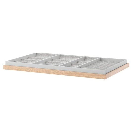 Ikea KOMPLEMENT - Pull-out tray with insert, white stained oak effect, 100x58 cm