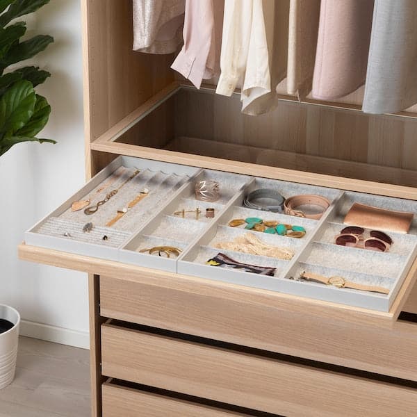 KOMPLEMENT - Pull-out tray with insert, white stained oak effect, 100x58 cm - best price from Maltashopper.com 69249480