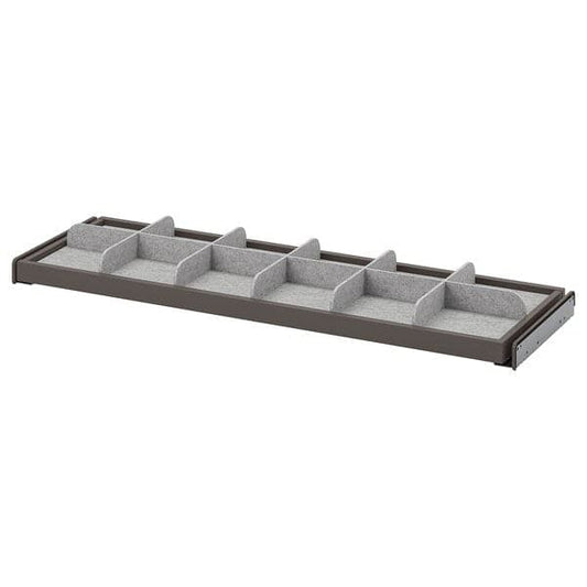 Ikea KOMPLEMENT - Pull-out tray with divider, dark grey/light grey, 100x35 cm