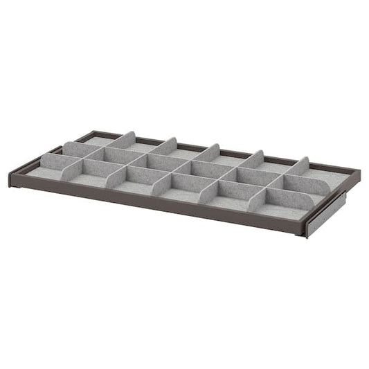Ikea KOMPLEMENT - Pull-out tray with divider, dark grey/light grey, 100x58 cm