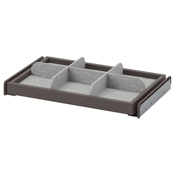 Ikea KOMPLEMENT - Pull-out tray with divider, dark grey/light grey, 50x35 cm