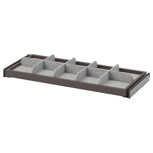 Ikea KOMPLEMENT - Pull-out tray with divider, dark grey/light grey, 75x35 cm