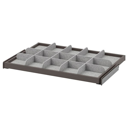 Ikea KOMPLEMENT - Pull-out tray with divider, dark grey/light grey, 75x58 cm