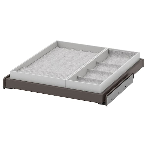 Ikea KOMPLEMENT - Pull-out tray with insert, dark grey/light grey, 50x58 cm