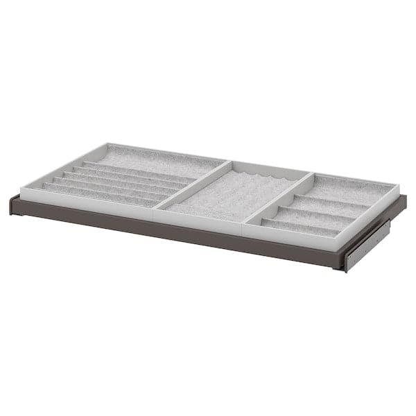 KOMPLEMENT - Pull-out tray with insert, dark grey/light grey, 100x58 cm - best price from Maltashopper.com 09437035