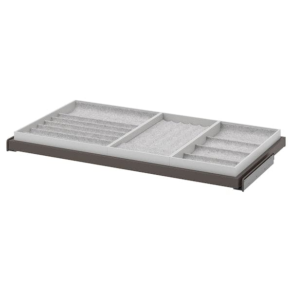 Ikea KOMPLEMENT - Pull-out tray with insert, dark grey/light grey, 100x58 cm