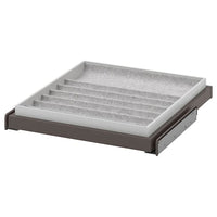 KOMPLEMENT pull-out tray with insert, dark grey/light grey, 50x58 cm
