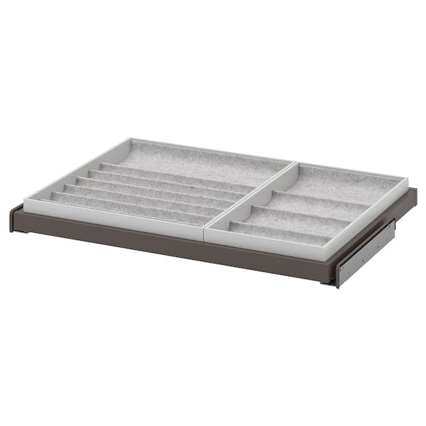 KOMPLEMENT - Pull-out tray with insert, dark grey/light grey, 75x58 cm