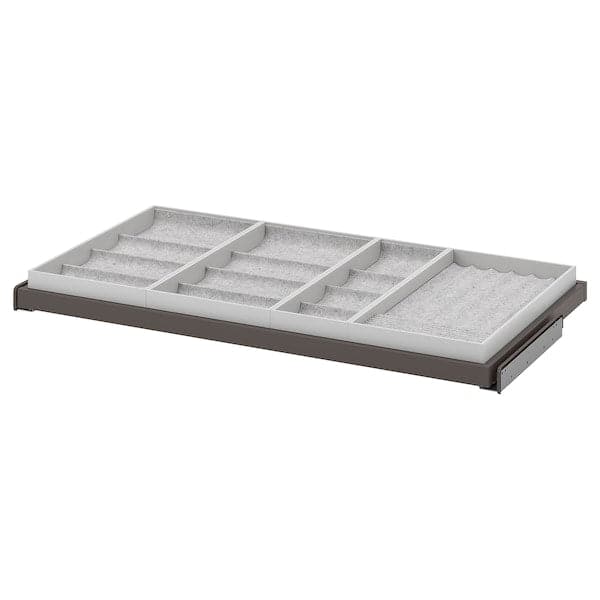 Ikea KOMPLEMENT - Pull-out tray with insert, dark grey/light grey, 100x58 cm