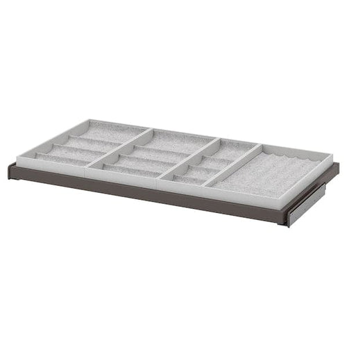 KOMPLEMENT - Pull-out tray with insert, dark grey/light grey, 100x58 cm