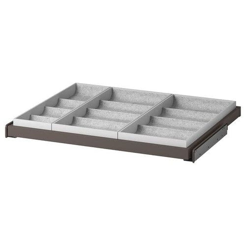 KOMPLEMENT - Pull-out tray with insert, dark grey/light grey, 75x58 cm