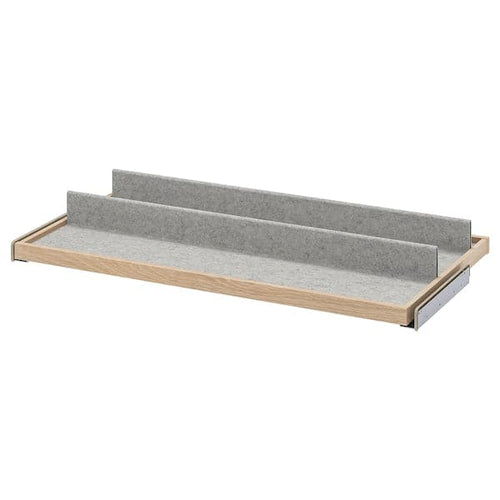 KOMPLEMENT - Pull-out tray with shoe insert, white stained oak effect/light grey, 100x58 cm