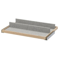 KOMPLEMENT pull-out tray with shoe insert, white stained oak effect/light grey, 75x58 cm