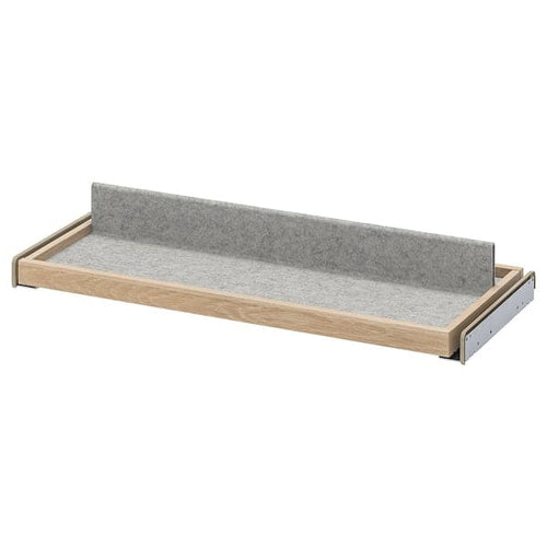 KOMPLEMENT - Pull-out tray with shoe insert, white stained oak effect/light grey, 75x35 cm