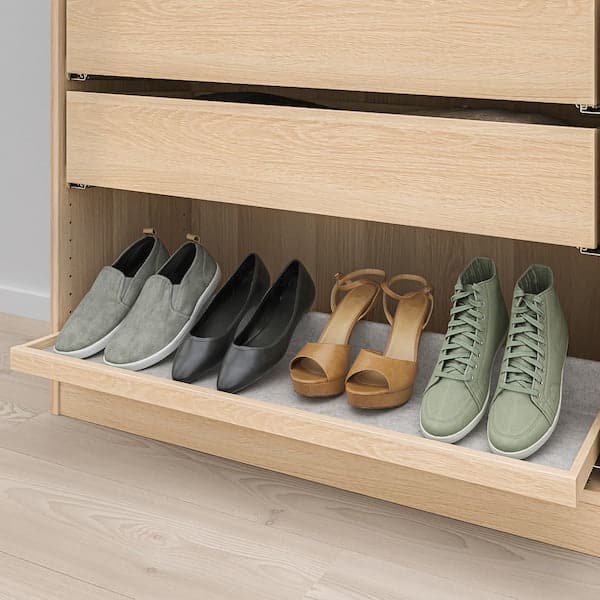 KOMPLEMENT - Pull-out tray with shoe insert, white stained oak effect/light grey, 100x35 cm - best price from Maltashopper.com 69332115