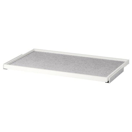 KOMPLEMENT - Pull-out tray with drawer mat, white/light grey, 100x58 cm